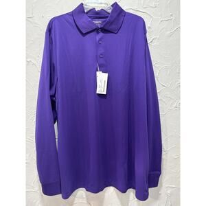 Core 365 Men's Campus Purple Pinnacle Long-Sleeve Pique Polo Shirt - Size: 2XL